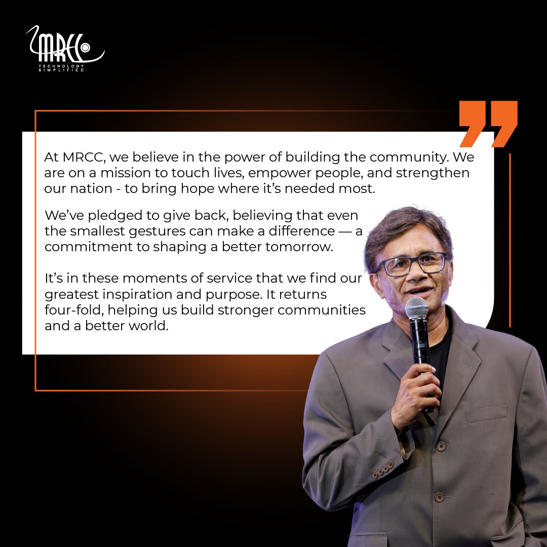mrccsolutions's tweet image. #TogetherForChange #MRCCGivesBack
At MRCC foundation, we believe business grows only when its community thrives.
It’s about lending a helping hand, uplifting others &amp;amp; sharing what we can.
Stay tuned as we share stories from this journey, stories of courage, care, and community.