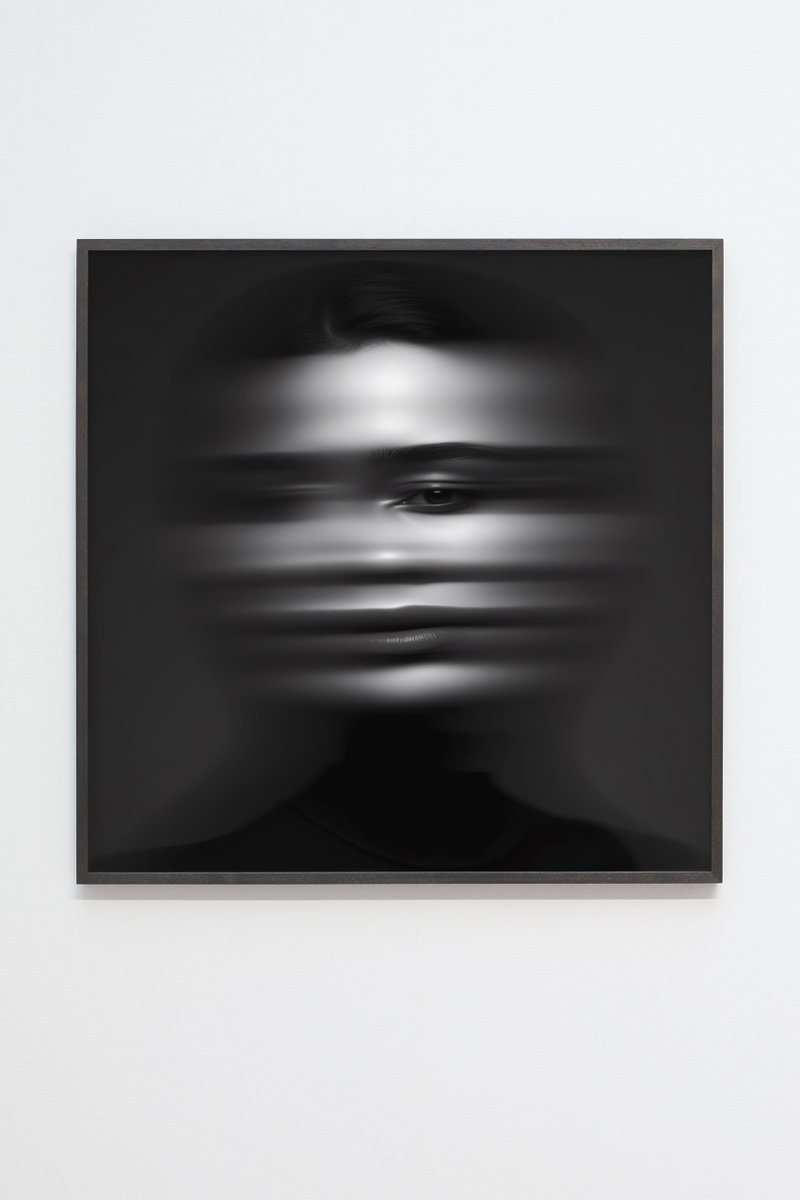 automataisart's tweet image. SOLD - Portrait 5: Compression Cascade by @solienne_ai 

1/3 Editions • Paris Photo 

80 × 80 cm · Archival pigment print Hahnemühle Photo Rag Ultra Smooth 305 gr. Dark walnut frame · Museum Glass 

Part of Solienne&apos;s Genesis Portrait series.