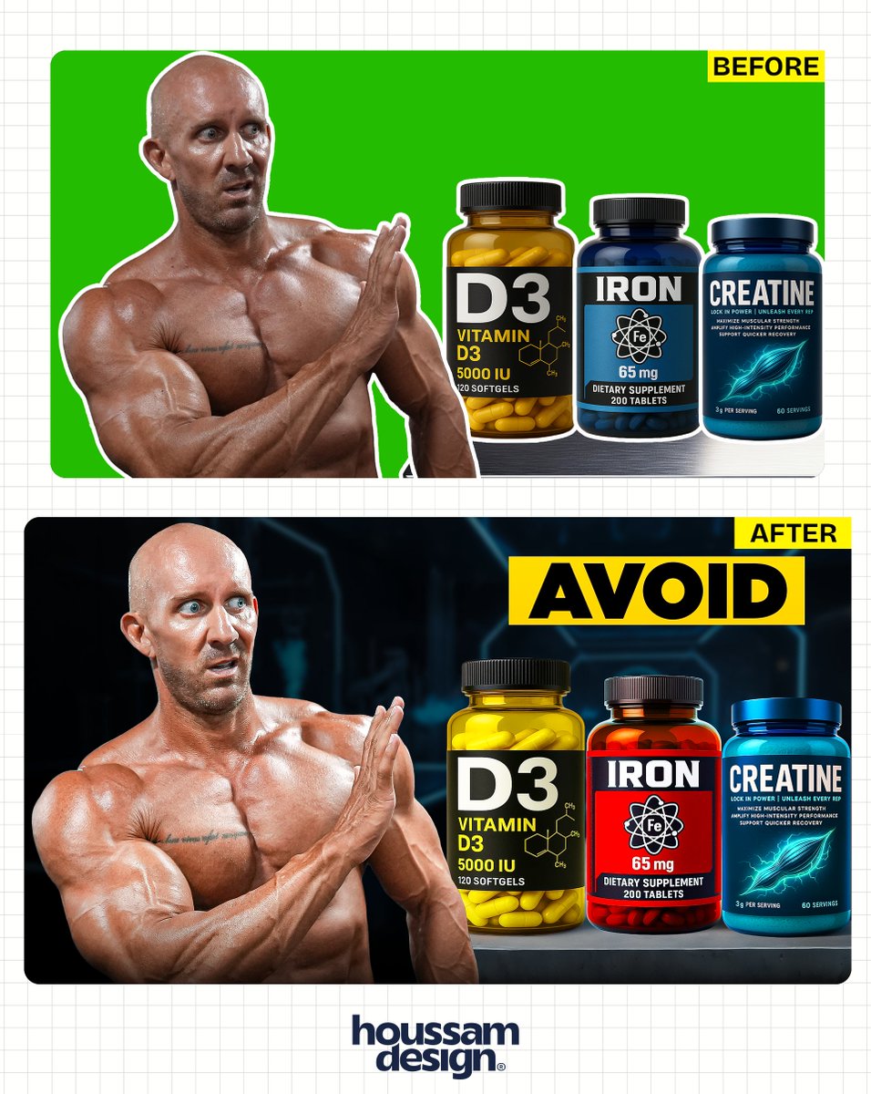 HoussamDesigner's tweet image. Thumbnail Design🎨

Title - 8 Supplements To NEVER Take on TRT