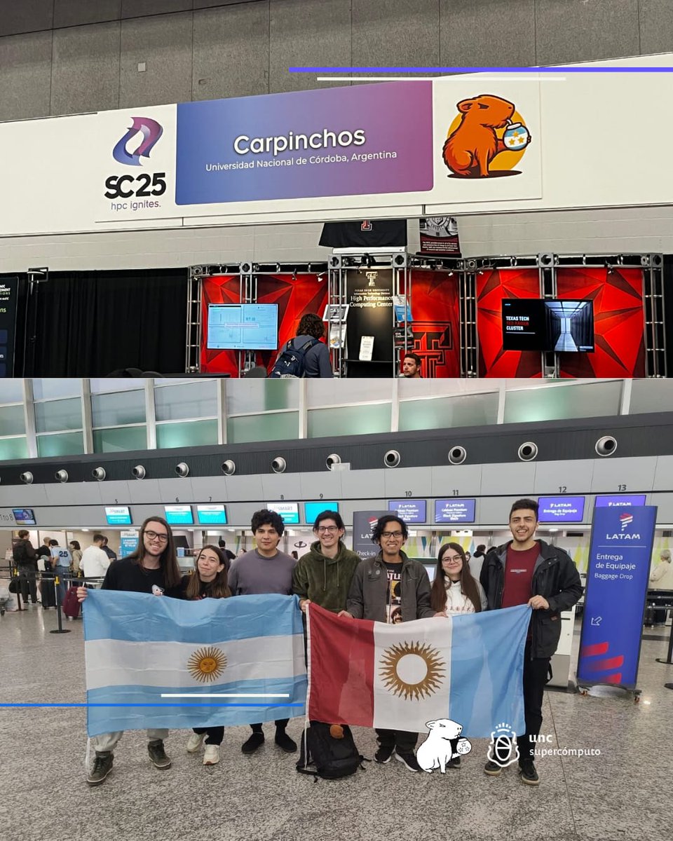 UNCSupercomputo's tweet image. Los #Carpinchos compitieron en la IndySCC 2025 en EEUU. Orgullo cordobés 🇦🇷 @famaf_unc

#IndySCC2025 #IndySCC #UNC #Famaf  #Supercomputación