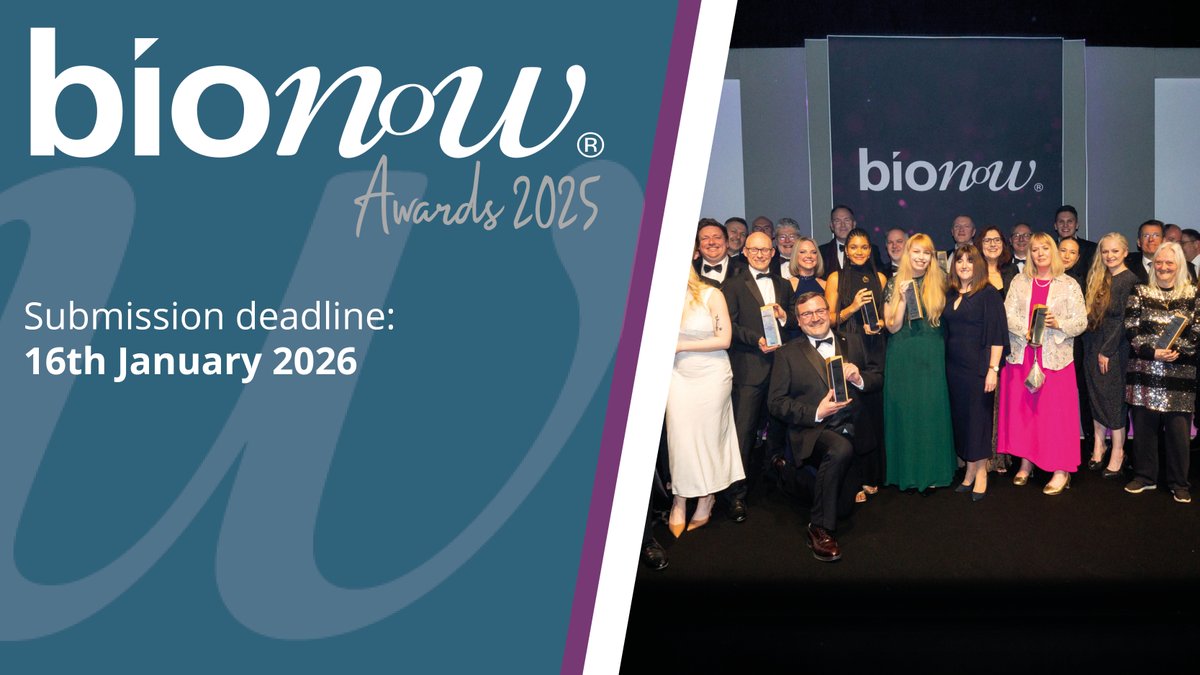 Bionow's tweet image. Had a great year of #growth? Made positive #SocietalChanges? Celebrating that stellar colleague? Let us know at the #BionowAwards! Open to ALL, whether members or non-members. Get those applications in! 🧑‍💻

DEADLINE: 16 January 2026

bionow.glueup.com/event/2025-bio…

#AwardNominations