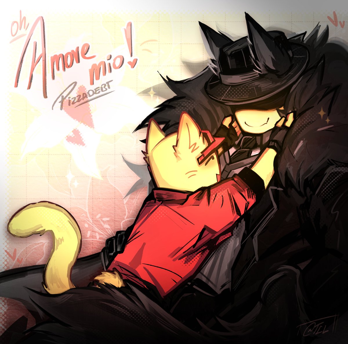 thecatlupe's tweet image. ✧ Hi, I bring y&apos;all more pizzadebt💐😼
(Wolfi Maf x Michi Elliot)
#pizzadebt #dineNcrime #elliot #mafioso