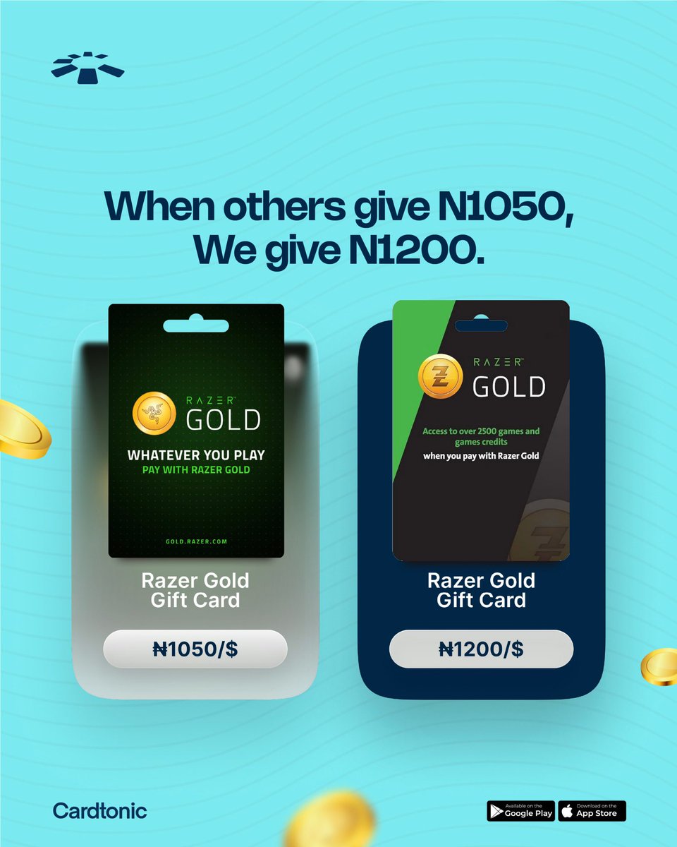 cardtonic's tweet image. Some platforms keep it basic.
We go the extra mile.
Choose the place that gives you more

Buy your gift cards the smarter way.

#Cardtonic #UseCardtonic #ExtraValue