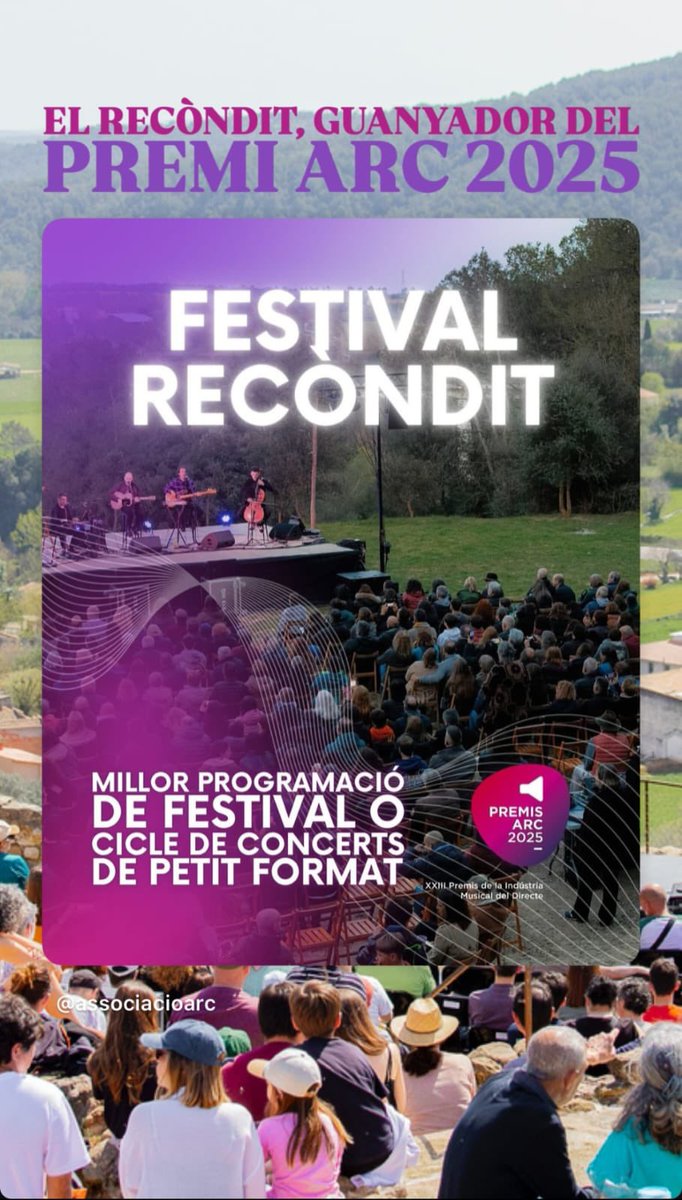 🎊 Ahir, el Festival Recòndit va ser reconegut com a guanyador del Premi ARC 2025.

 👏🏻Des de l’Ajuntament de Porqueres celebrem aquest guardó i el fet d’haver-ne pogut formar part!
