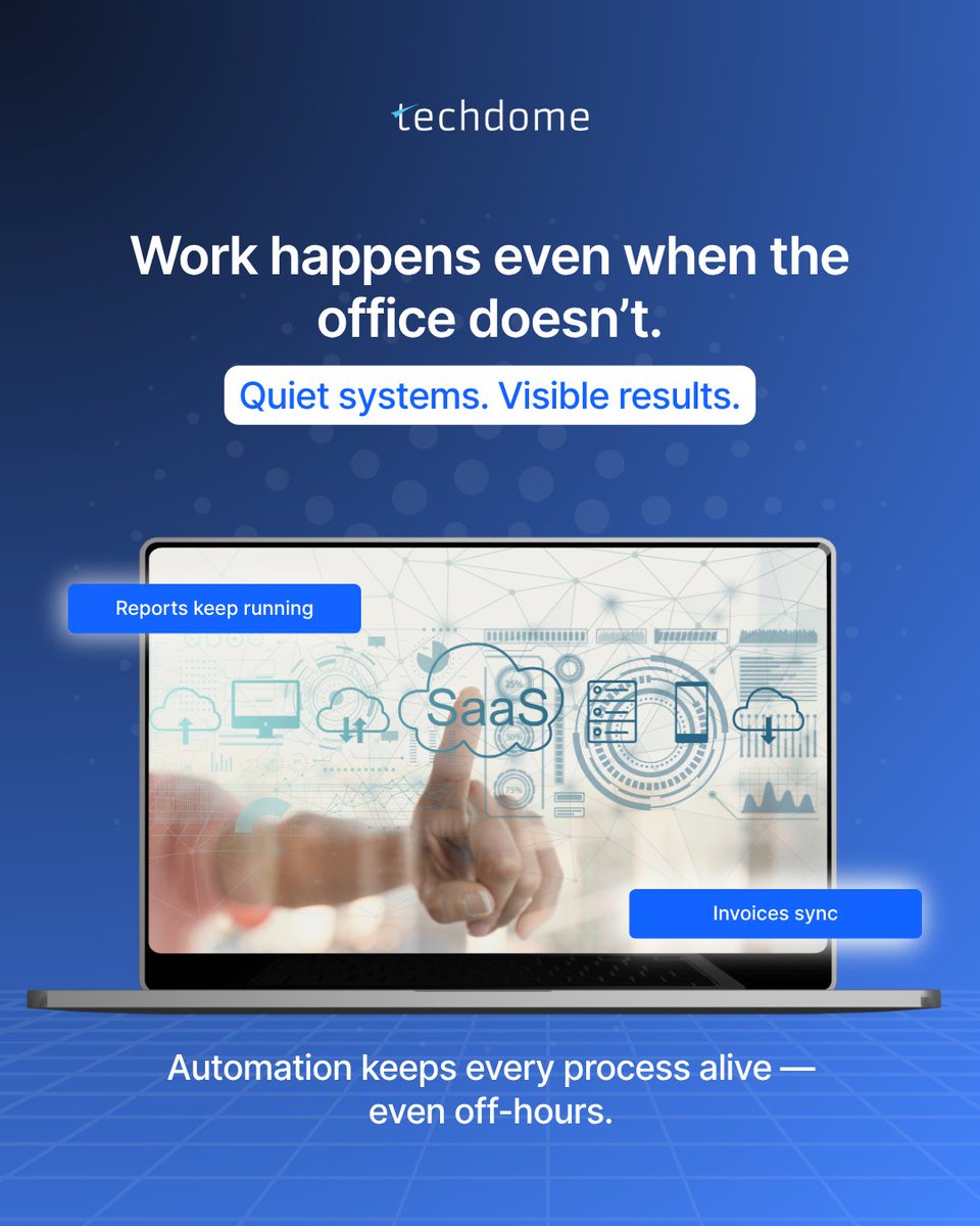 When your workflows run on infrastructure that thinks the way your team works, operations stay alive even when the office is offline.⚙️
✅Reports keep running.
✅Invoices sync.
✅Nothing waits for someone to click a button.

#Automation #SaaS #DigitalTransformation #Workflow