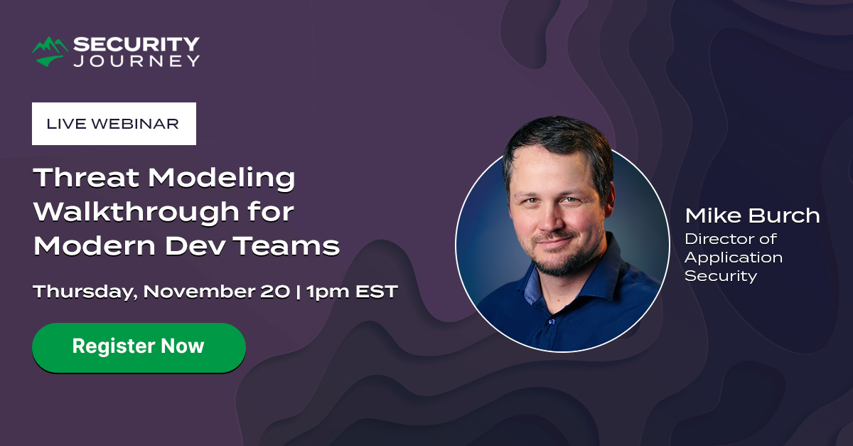 SecurityJourney's tweet image. ⏰ Last chance! Our LIVE threat modeling webinar starts today at 1 pm EST.

Learn how to build more secure software, faster, with a lightweight, developer-friendly threat modeling approach.

Don’t miss it → ow.ly/wivr50Xuh82
#threatmodel #securecode #securebydesign