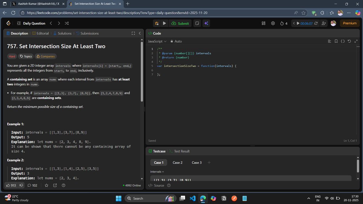 Aashish1A's tweet image. After 4days of easy problem streak @LeetCode  just drop hard one 😭😭

#100daysofjava #leetcodedaily #LeetCode #java