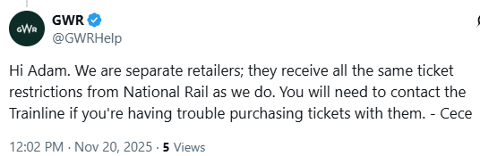 ajryan2007's tweet photo. @thetrainline Here is what they said..... https://t.co/2nEWTnXQCo