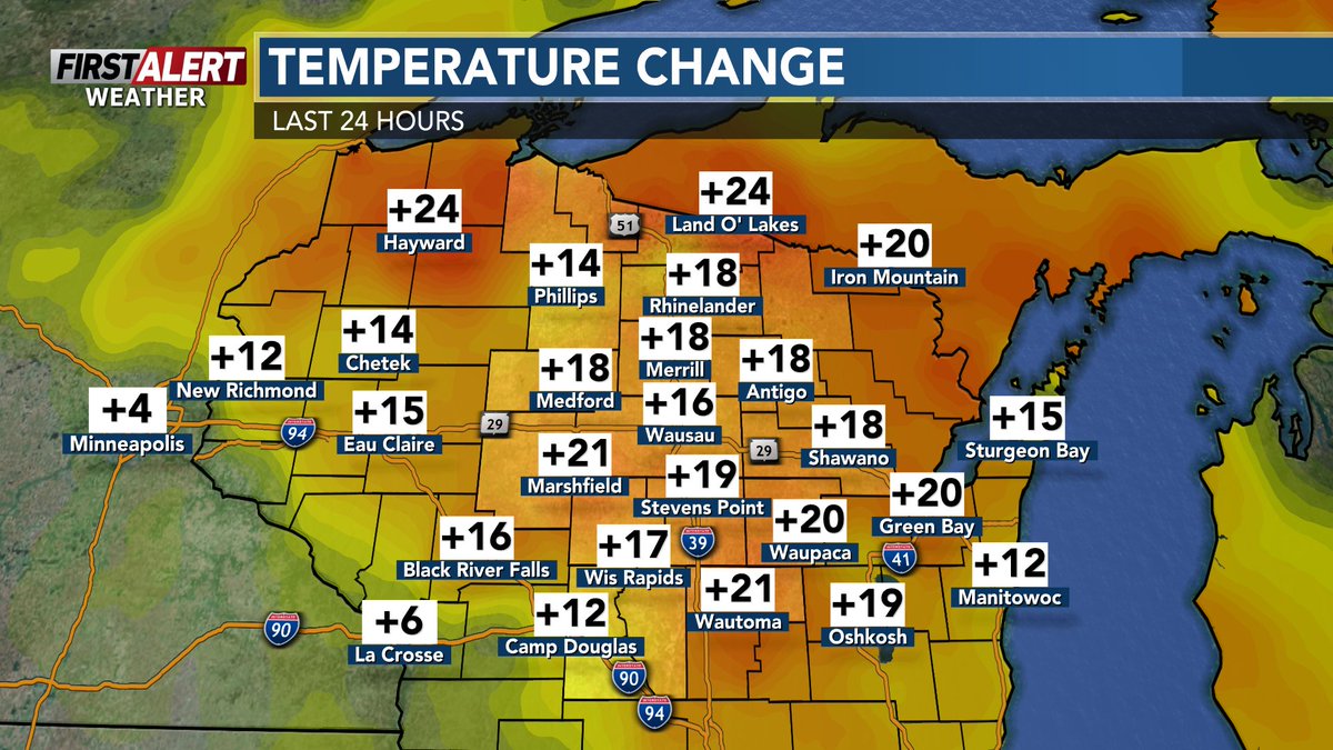 WxSpencerFurman's tweet image. [6:05 AM Thursday]- While we do have morning fog once again as well as some morning showers, it&apos;s also MUCH warmer Thursday morning than it was Wednesday morning.

#wiwx #wsawwx #FirstAlertWeather

STORY: wsaw.com/2025/11/20/mor…