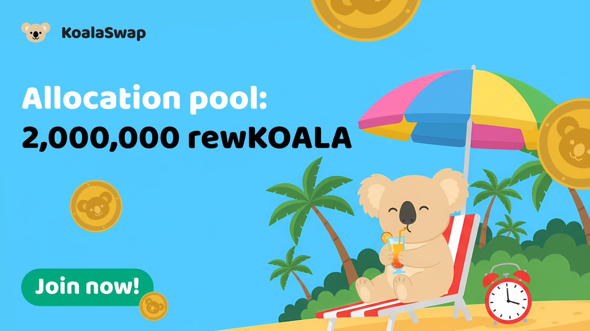 KoalaSwap_app's tweet image. 🚨 REMINDER: 25 days already behind us in the Early Bird Campaign! 🚨

Don&apos;t miss your chance to grab a share of 2,000,000 $rewKOALA! 🐨💰

🔍 Here&apos;s a quick recap:
✅ Duration: 60 days (Ends Dec 26th!)
✅ Rewards: 2% of the total token supply
✅ The Scoop: The more trading…