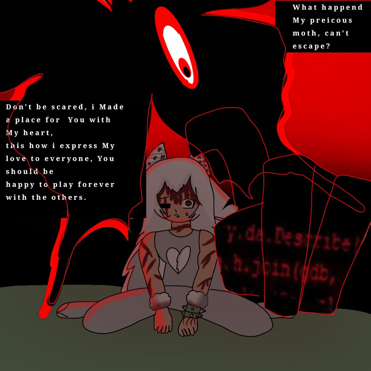 Meet ,y forsaken oc: Lily the white moth 🤍🤍🤍🤍 ( the last one Is the represetantion of how Lily SEE Spectre) ♥️👍