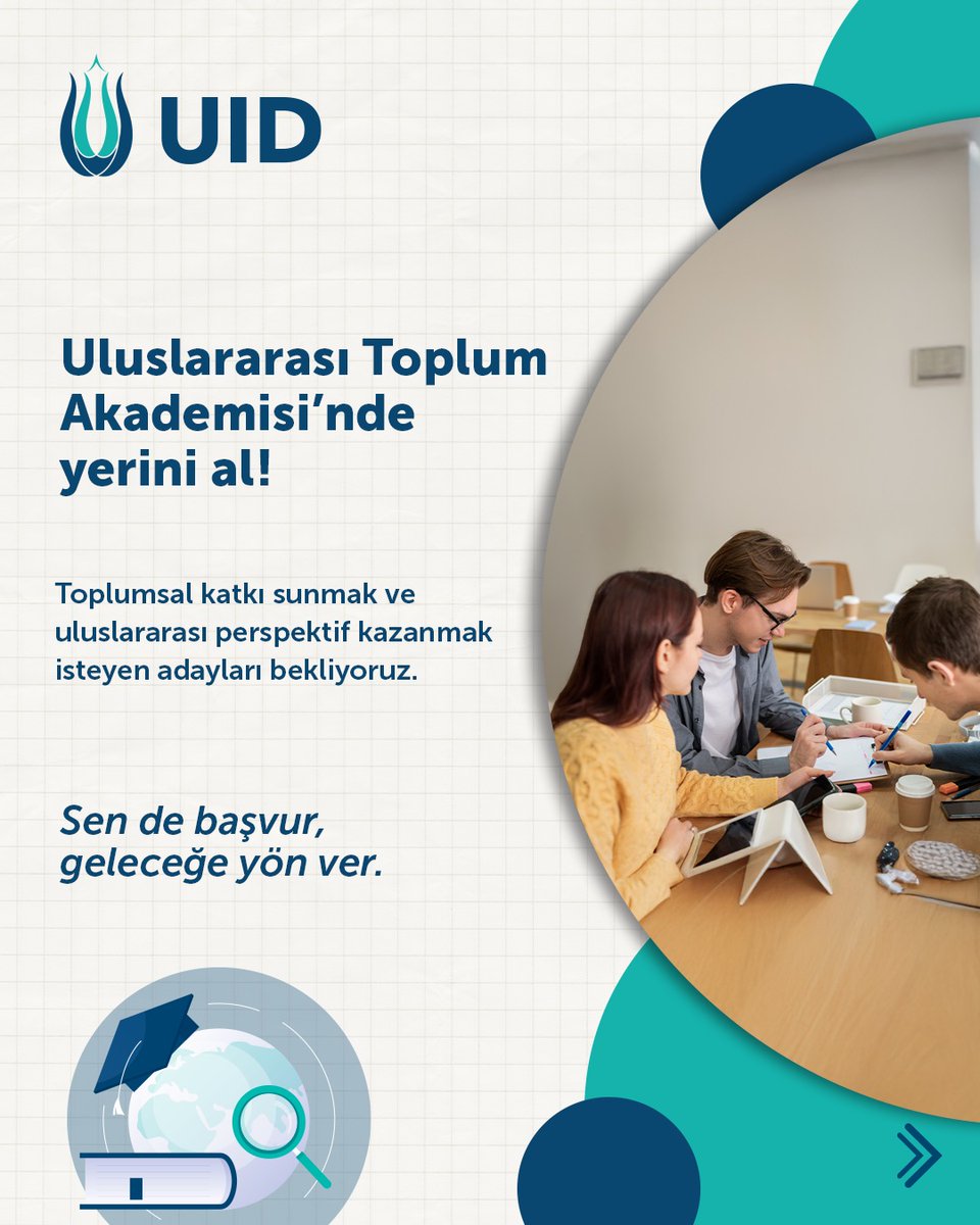 U_I_D's tweet image. Uluslararası Toplum Akademisi

🇹🇷 Güçlü toplum, güçlü temsil ister.
UTA başlıyor!

📅 06–07 Aralık 2025
📍 Gut Leidenhausen 1, 51147 Köln

🗓️ Son başvuru: 30.11.2025 — Kontenjan sınırlıdır.
🔗 Detaylar ve başvuru için: uta.u-id.org

International Community Academy

🇬🇧…