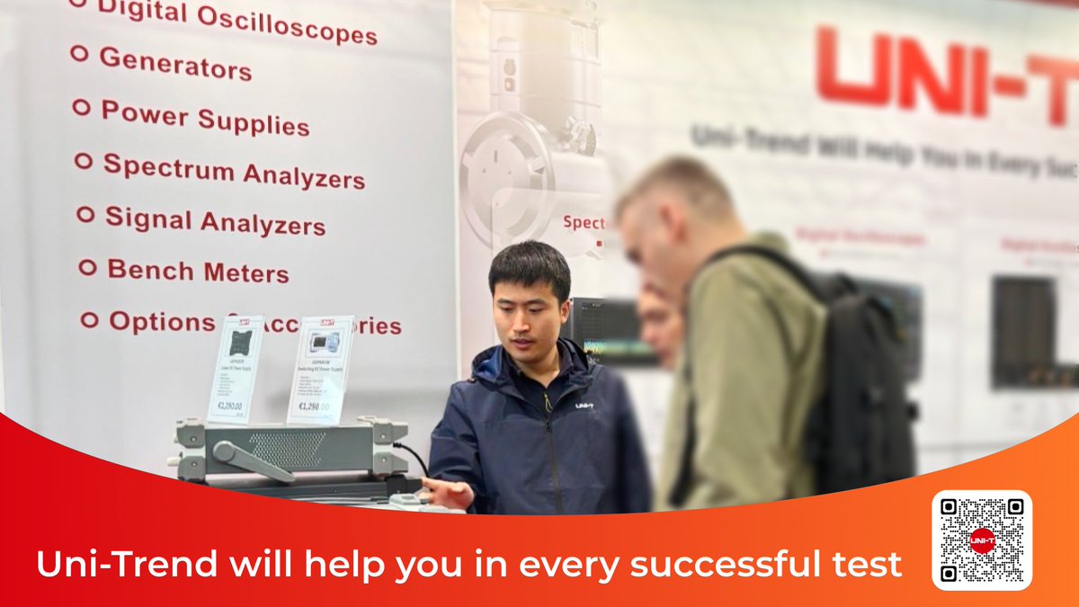 UniTrend_Europe's tweet image. UNI-T at Productronica ⚡
We’re showcasing our latest test &amp;amp; measurement gear at Productronica!
Our engineers are ready to meet you, talk tech, and explore new partnerships.
📍 Booth A1.235 — come say hi!
🔴 Power with UNI-T
#Productronica #UniT #TestAndMeasurement #Engineering…