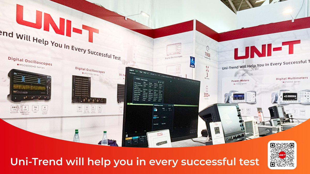 UniTrend_Europe's tweet image. UNI-T at Productronica ⚡
We’re showcasing our latest test &amp;amp; measurement gear at Productronica!
Our engineers are ready to meet you, talk tech, and explore new partnerships.
📍 Booth A1.235 — come say hi!
🔴 Power with UNI-T
#Productronica #UniT #TestAndMeasurement #Engineering…