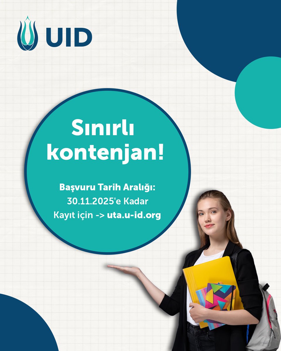 U_I_D's tweet image. Uluslararası Toplum Akademisi

🇹🇷 Güçlü toplum, güçlü temsil ister.
UTA başlıyor!

📅 06–07 Aralık 2025
📍 Gut Leidenhausen 1, 51147 Köln

🗓️ Son başvuru: 30.11.2025 — Kontenjan sınırlıdır.
🔗 Detaylar ve başvuru için: uta.u-id.org

International Community Academy

🇬🇧…