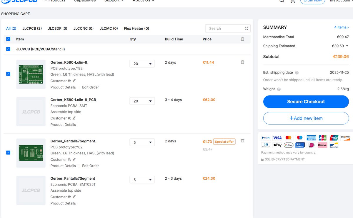 manchatz's tweet image. This is an engineering marvel, and we don’t talk about it enough.

You can order a fully assembled PCB, components placed automatically or manually, manufactured in a couple of days for this price.

Think about it: they pull 20 different tiny components per board out of a…