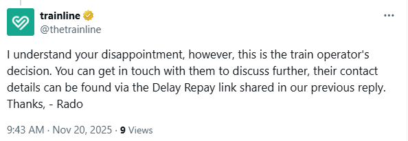 ajryan2007's tweet photo. @GWRHelp Here is what they said...... https://t.co/m0fGutHJCy