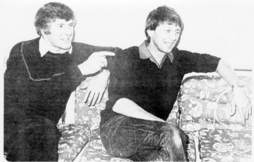 BluePeterHub's tweet image. Peter Purves and John Noakes being interviewed during their 1979 theatre tour of Cinderella