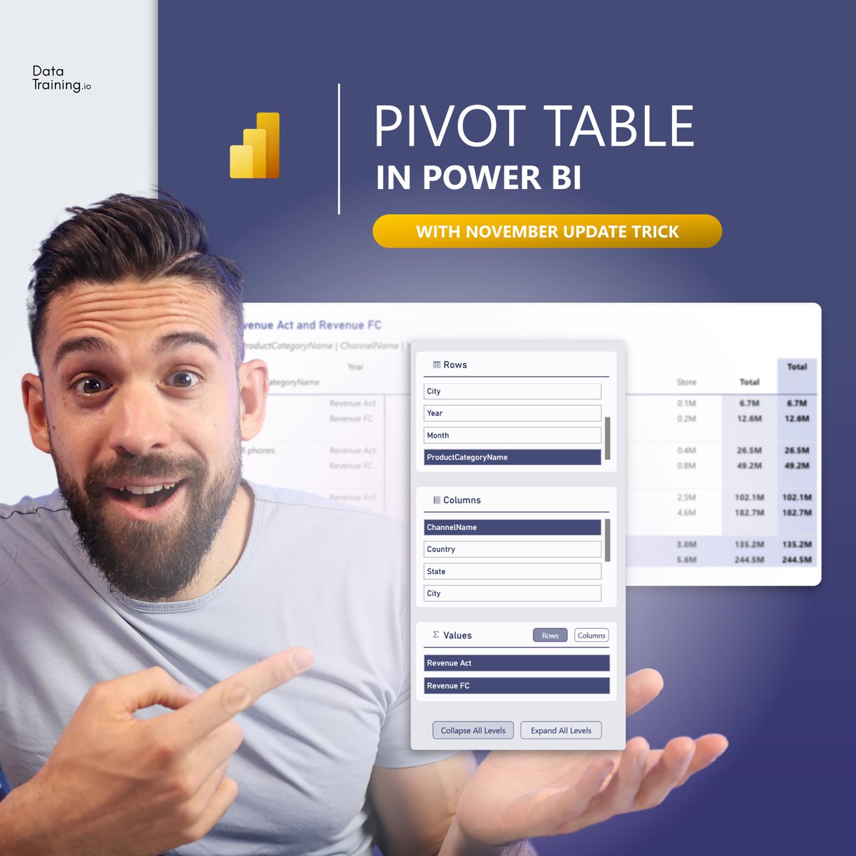HowToPowerBI's tweet image. Build a Pivot Table in Power BI
Perfect idea for convincing Excel Users! 
+ November Power BI Update Trick ✅

#powerbi #pivottable #report #design #update

Learn Power BI step-by-step with me
➡️ PL300 Data Analyst Training