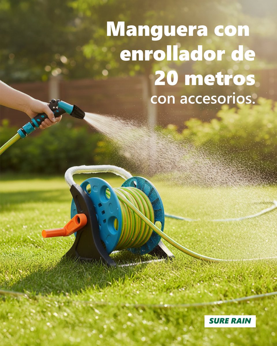 SureRain's tweet image. Conocé la Línea PROSPER💧 

. Modelo Compacto (10 m): Ideal para departamentos y balcones.
. Mediana Capacidad (15 y 20 m): Los favoritos del mercado para cubrir la demanda estándar de jardines residenciales.
. Carro de Alta Capacidad (30 m): Nuestra opción grandes superficies.