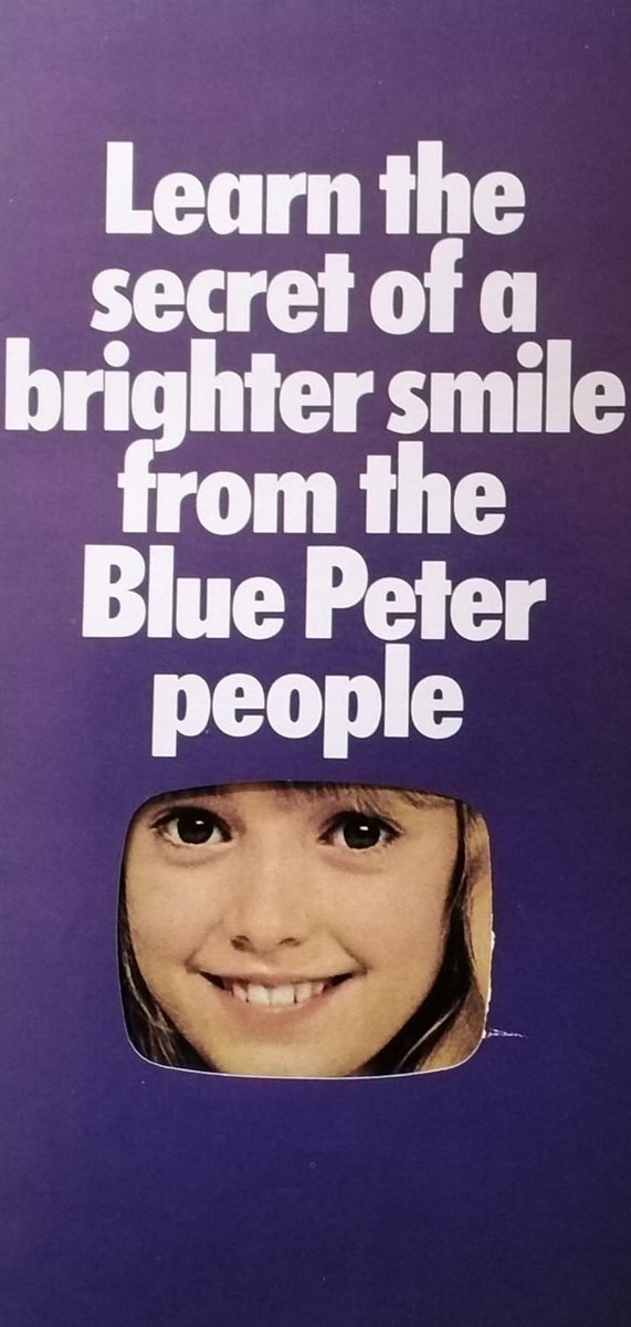 BluePeterHub's tweet image. A Blue Peter dentists booklet, likely 1970-71