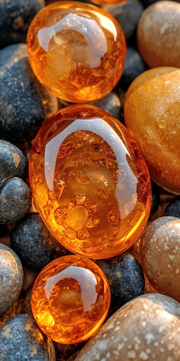 New wallpaper Alert 🚨

The perfect contrast: the warmth of amber against cool, river-tumbled pebbles 😇