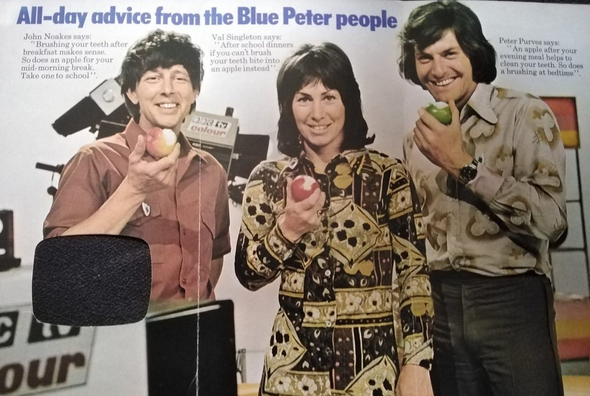 BluePeterHub's tweet image. A Blue Peter dentists booklet, likely 1970-71