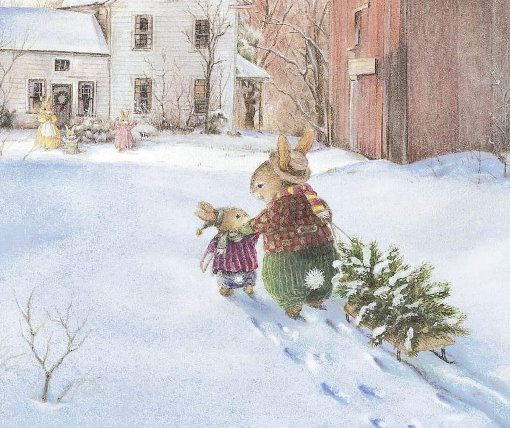 dreamyyarchive's tweet image. pretty vintage winter arts by susan wheeler ❄️🎄🐰
