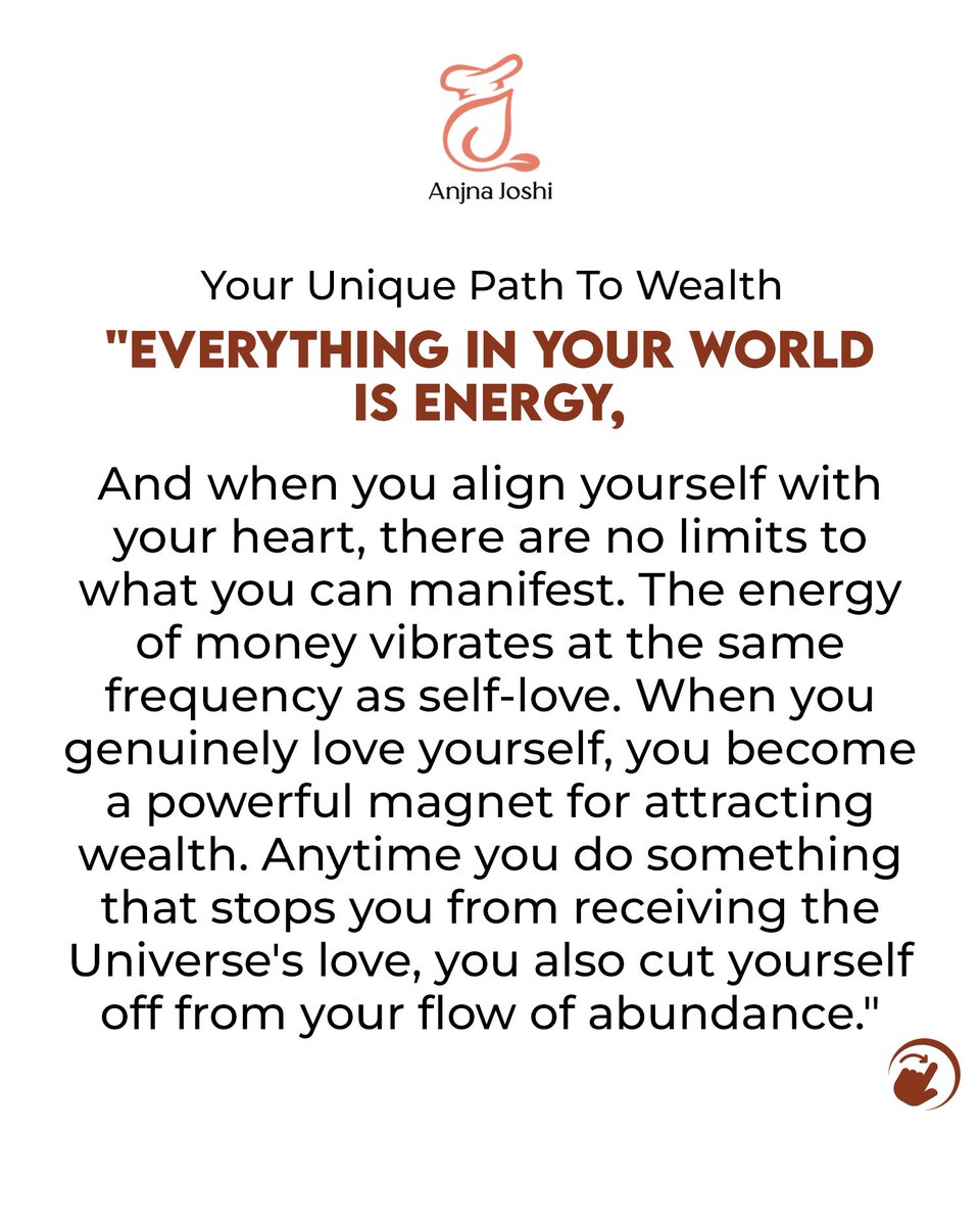 joshi_anjna's tweet image. ✨ Everything is Energy.
When you align your heart, mind, and soul with higher vibrations, life begins to shift in miraculous ways. The more love you cultivate within, the more abundance you naturally attract. 🌟

#EnergyAlignment #ManifestAbundance #SelfLoveJourney