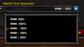UnhaltedGB's tweet image. I realized that toggling Percent Health on/off wasn't enough for some users. These drop downs should improve customization.