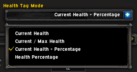 UnhaltedGB's tweet image. I realized that toggling Percent Health on/off wasn't enough for some users. These drop downs should improve customization.