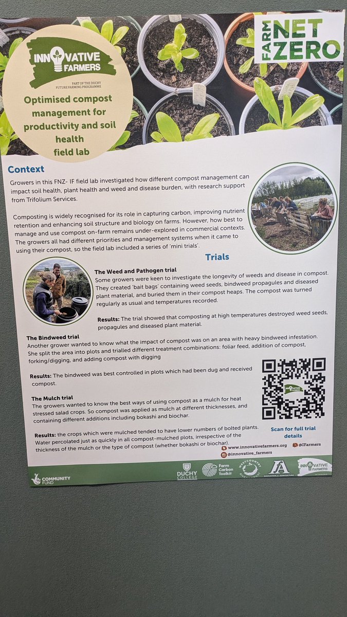 IFarmers's tweet photo. Emma Restorick from prideaux walled garden talking about her role in the #FarmNetZero #fieldlab looking at tackling bindweed and reducing carbon through optimising home grown compost and other nature friendly techniques. https://t.co/zP56CY9Xl2