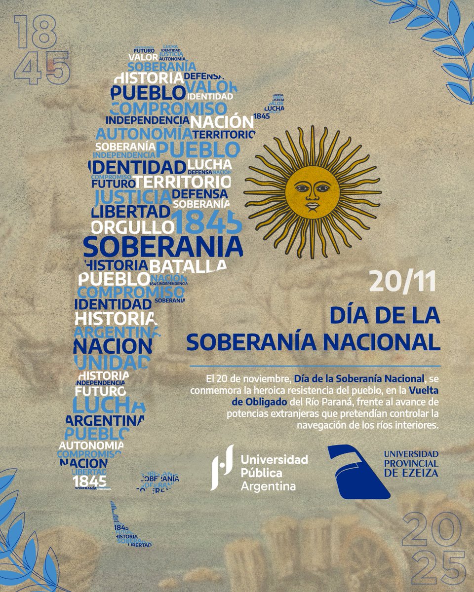 • 20 de noviembre •
Día de la Soberanía Nacional

Hoy recordamos la Vuelta de Obligado de 1845, un hecho histórico que simboliza la defensa de nuestra identidad, autonomía y territorio frente al avance de potencias extranjeras.