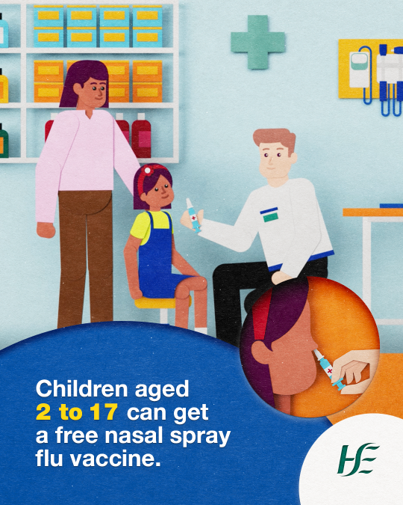 HSEMidWest's tweet photo. Children are twice as likely as adults to catch the flu. The nasal spray flu vaccine helps to protect children against flu.
It is safe, effective and available for children aged 2 to 17.
Find out more: https://t.co/ZxU2CoUNtI
#FluVaccine https://t.co/GAYZskThOG