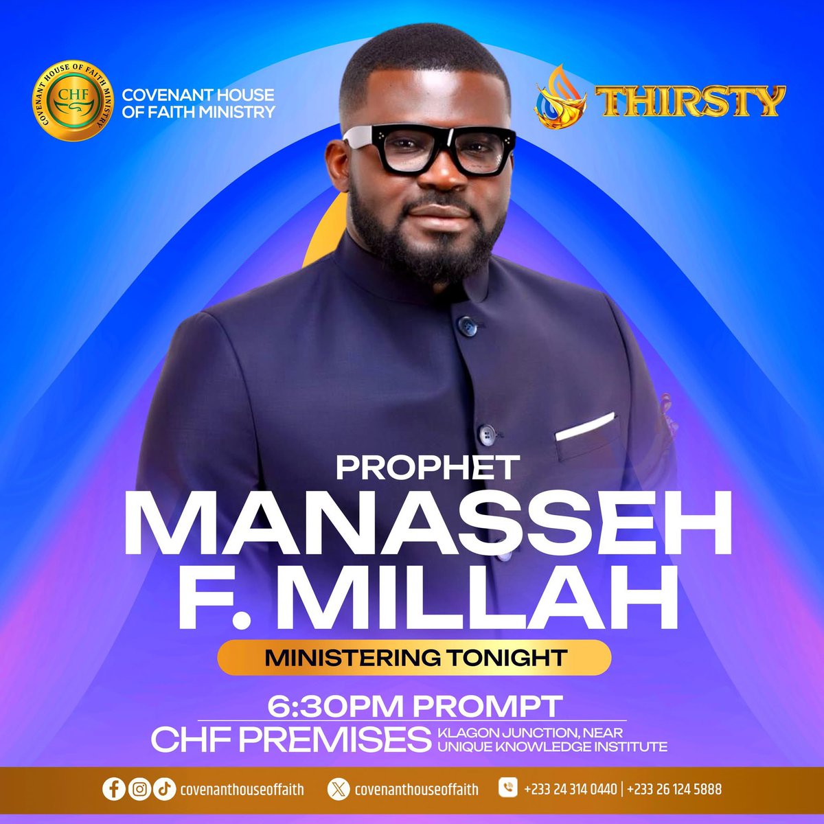 chfministry's tweet photo. There is wine to drink,
There is water to draw,
There is fellowship to experience.

Join us for another powerful session as Prophet Manasseh Farouk Millah ministers the Word and the Spirit with uncommon grace.🔥
Come expectant
#Thirsty25 #Koinonia #Revival #CHFMinistry https://t.co/trzwaHNiGU