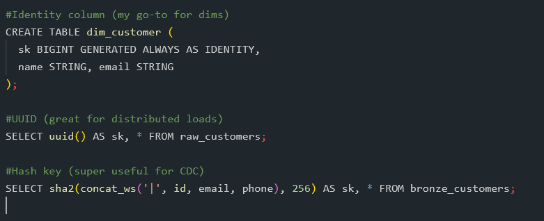 databricksdaily's tweet image. So what does this look like in practice? Here are the 3 approaches I keep coming back to in Databricks 

#Databricks #DataEngineering #SCD #DataBricksBasics #DataCleaning
