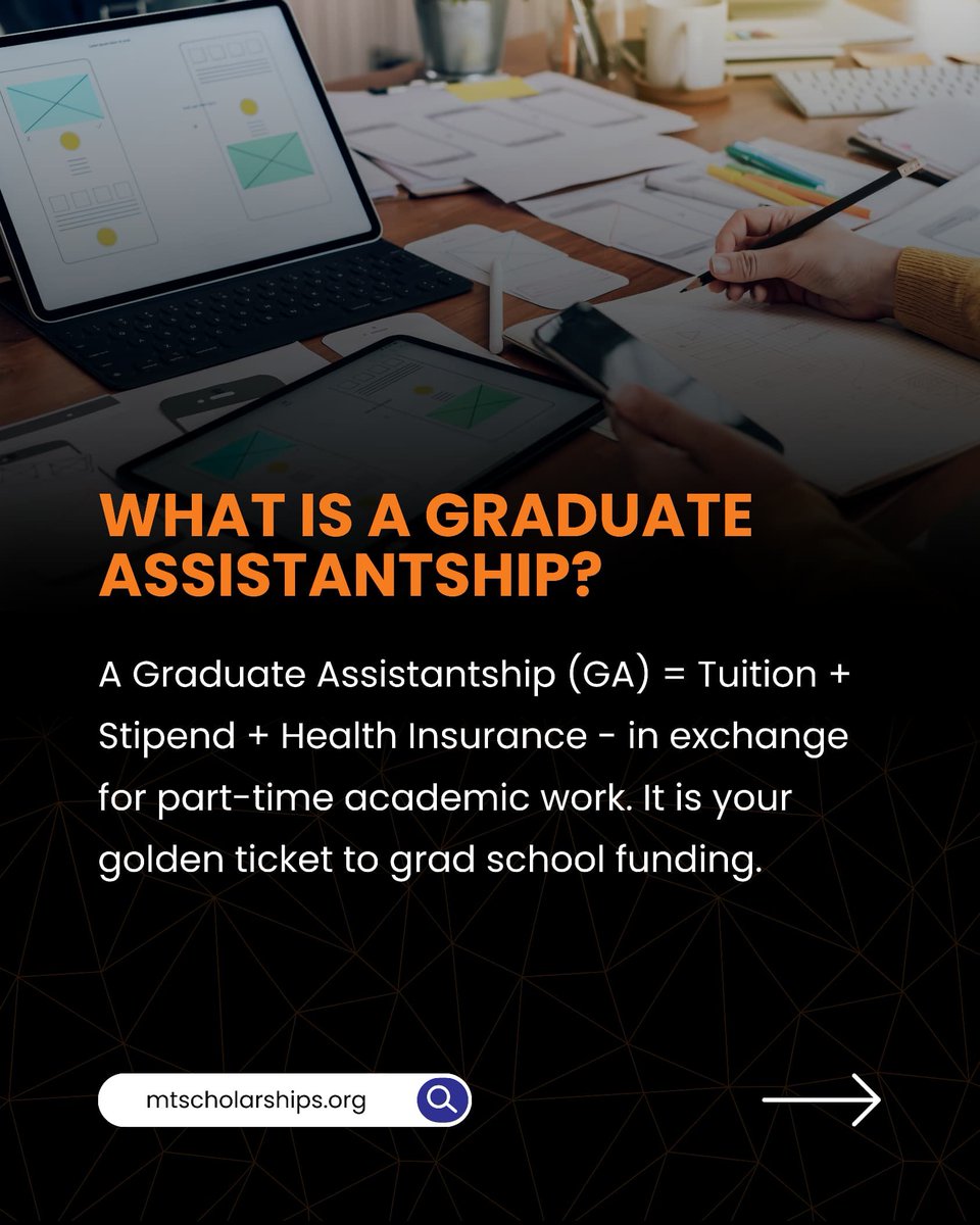 MtScholarships's tweet image. ICYMI: Your Guide to Landing a Graduate Assistantship in 2025

A Graduate Assistantship is a paid academic position for Master’s or PhD students, offering tuition waivers, stipends, and valuable professional experience in exchange for working with a department or professor.…