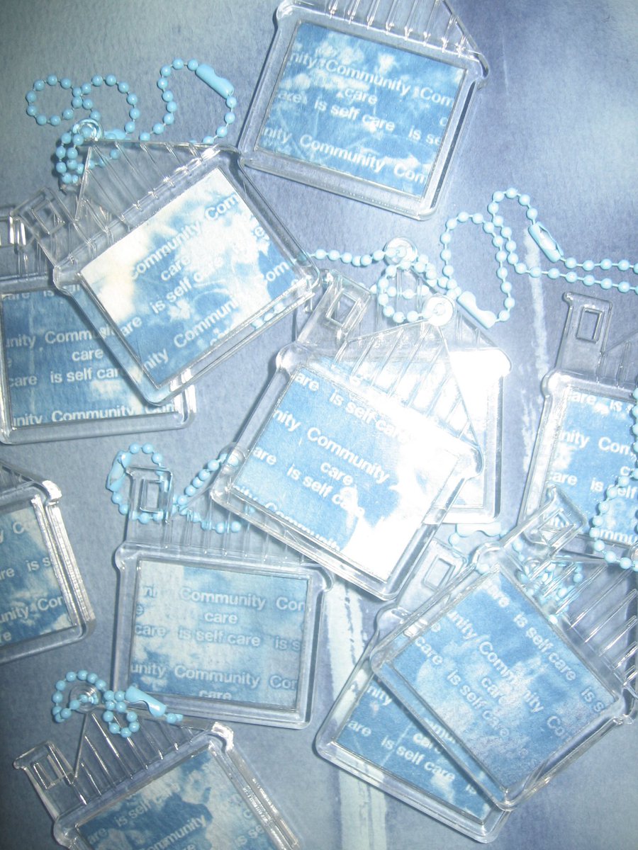 Scrap cyanotype prints made into charms (one-to -one copies are available at physical events) 🌀✨💫