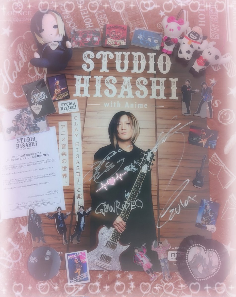 GLAY　HISASHI　直筆サイン入りポラロイド まさかのSTUDIO HISASHIの感想キャンペーン当選しまして…大好きな3人の