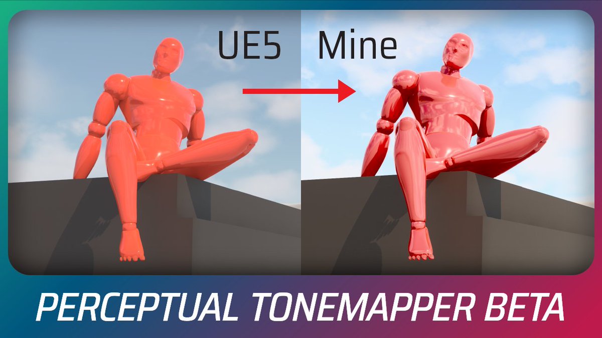 seiko_dev's tweet image. #UE5Study
Perceptual Tonemapper - Open Beta
youtube.com/watch?v=VIt6qs…

𝑃𝑒𝑟𝑐𝑒𝑝𝑡𝑢𝑎𝑙 𝐵𝑙𝑢𝑒𝑚𝑎𝑛 は 𝑠𝑜 𝑠𝑒𝑥𝑦
(Toon Shader講座等でおなじみのVisual Tech Artさんが人間の知覚を重視したPerceptual Tonemapperの意見募集中との事です。既存の明暗順応に応じて彩度も考慮する模様)