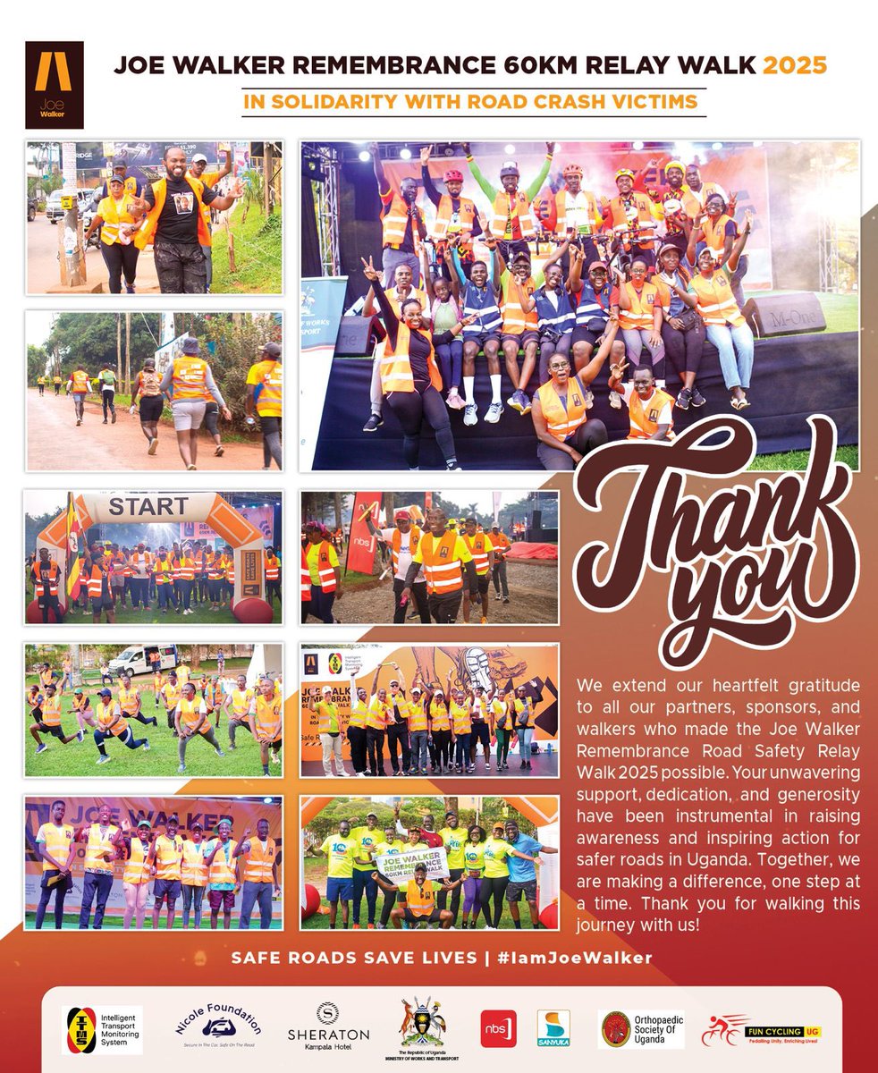 GRATITUDE 

Deep appreciation goes to our dear walkers, partners, and sponsors who made the 60km Remembrance Relay Walk possible.
A big shout out to <a href="/NicoleFoundati1/">Nicole Foundation</a>, <a href="/itmsug/">Intelligent Transport Monitoring System Ug.</a>, <a href="/RwenzoriUg/">Rwenzori Bottling Company</a>, <a href="/SheratonKla/">Kampala Sheraton Hotel</a>, <a href="/nextmediaug/">Next Media</a>, <a href="/TheGuluMarathon/">Gulu City Marathon</a>, and you, our individual sponsors who gave