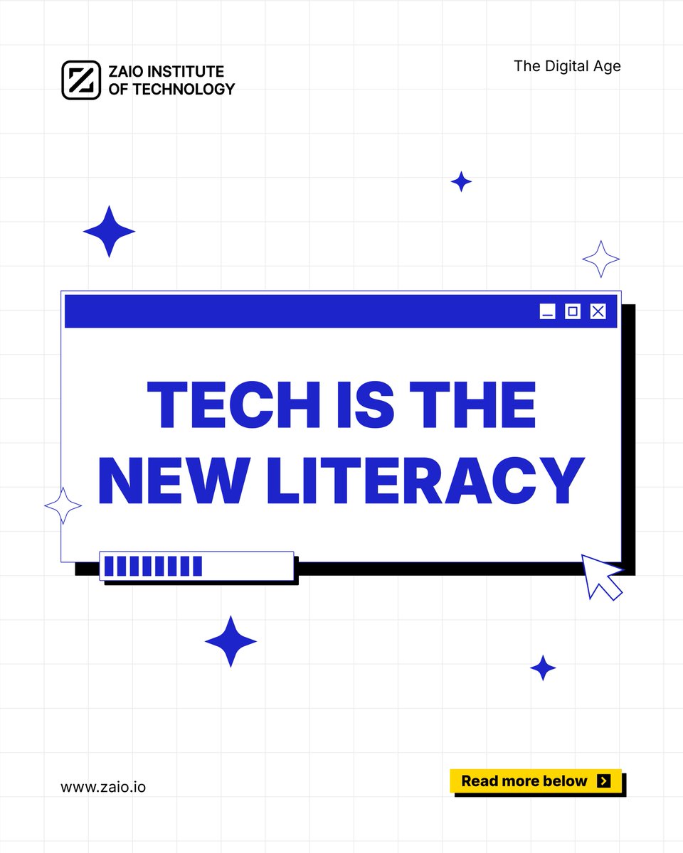 zaiotech's tweet image. Tech is the new literacy 💻✨

Reading and writing built minds in the past. Today, coding and digital skills open doors to opportunities, creativity, and problem-solving. Learn the language of the future, one line of code at a time. 🚀

#TechIsTheNewLiteracy #DigitalSkills…