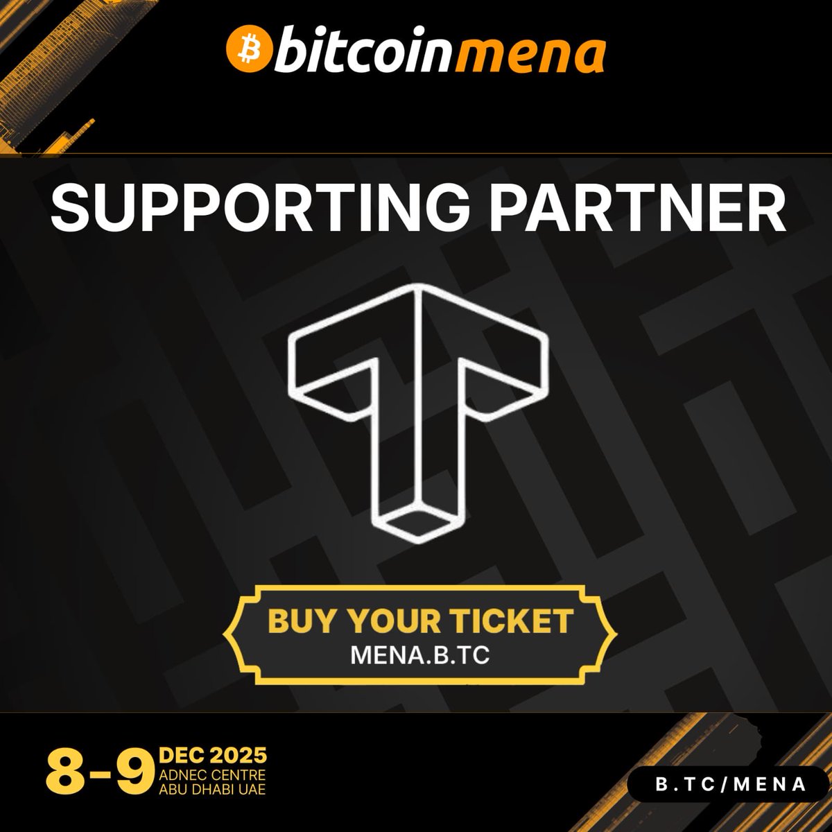 TechValleyUAE's tweet image. We are pleased to invite you to Bitcoin MENA Abu Dhabi 2025 one of the region’s leading gatherings in blockchain and the digital economy.
As Tech Valley, the supporting partner of @bitcoinmenaconf we are delighted to offer our community an exclusive discount.

Use the promo code…