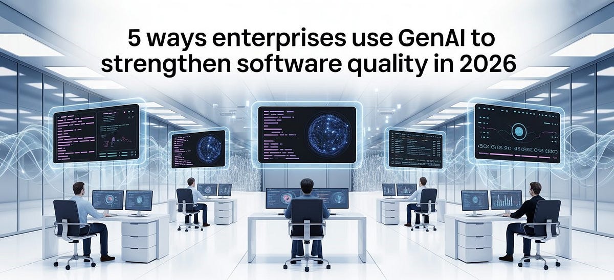 AegisSoftTech's tweet image. GenAI is reshaping #SoftwareTesting in 2026. 🚀

From self-healing automation to predictive defect detection, enterprises are transforming QA like never before.

Read the 5 biggest ways GenAI boosts software quality 👉bit.ly/3K8Q6MF

#GenAI #AIinQA #DevOps #Automation