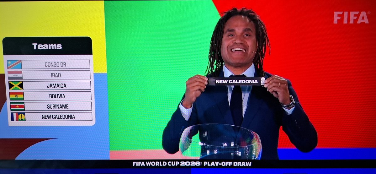 XavBarretFoot's tweet image. Les Léopards 🐆 du Congo #RDC 🇨🇩 contre les Reggae Boyz de Jamaïque 🇯🇲 ou bien les Cagou de Nouvelle Calédonie 🇨🇵 en barrage Intercontinental en mars 2026 au Mexique pour la Coupe du monde #WC2026 ⚽️ l&apos;autre barrage: Irak 🇮🇶 contre Bolivie 🇧🇴 ou Surinam 🇸🇷 #WorldCup2026 #WCQ2026