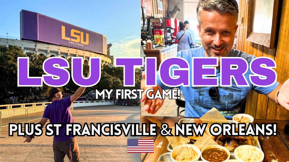 IntrepidEscape's tweet image. LSU TIGERS! 🐯

My first college football match and tailgating, in Baton Rouge 🏈🤩... I also head to St Francisville and New Orleans!! Let&apos;s go!

🎥➡️ youtu.be/FpduZbvKQBg

#ExploreBatonRouge #MyLouisiana #GeauxTigers