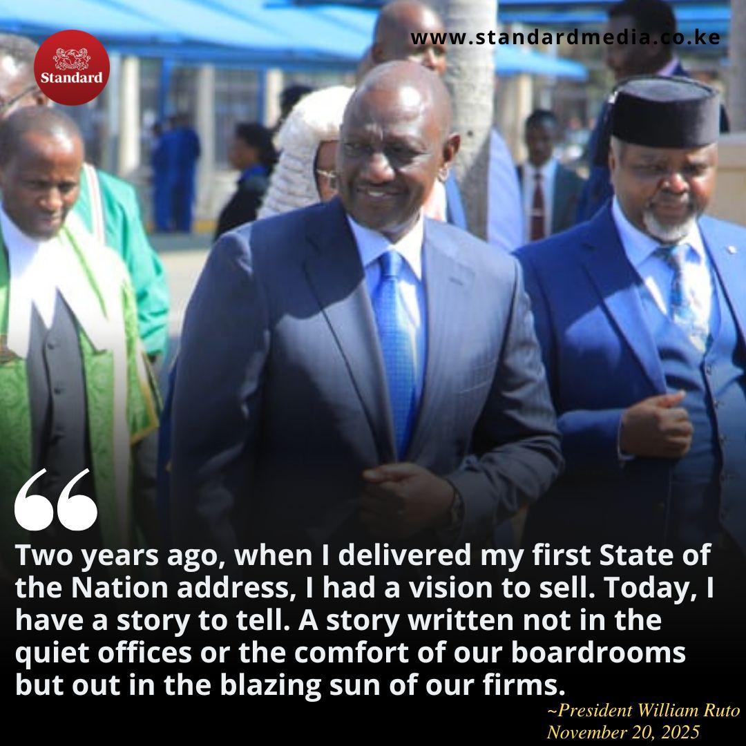 StandardKenya's tweet image. President William Ruto: Two years ago, when I delivered my first state of the nation address, I had a vision to sell. Today, I have a story to tell. 
#StateoftheNation