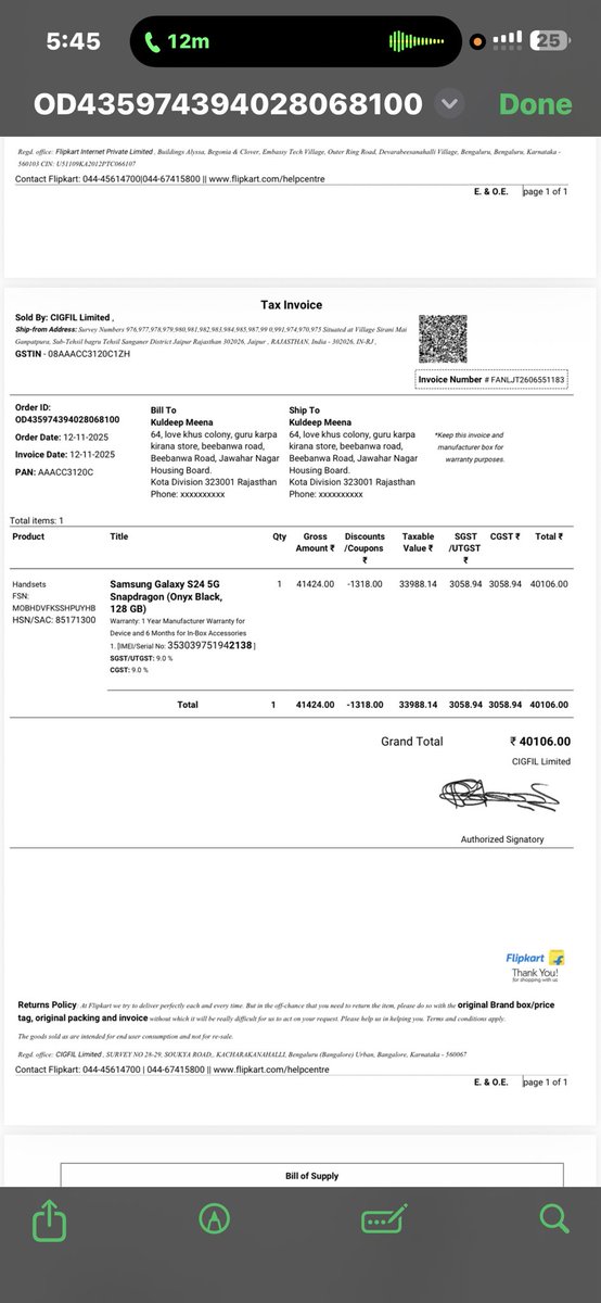 SHIVAMS44's tweet photo. Fraud @Flipkart Lost ₹2,045 on my ₹40,911 SBI Cashback Card purchase samsung s24 because you wrongly tagged the transaction as MCC 5942 (book store). Why is a phone purchase getting classed as a bookstore? This is unfair trade practice. @flipkartsupport @SBICard_Connect https://t.co/o88MOwMPeV