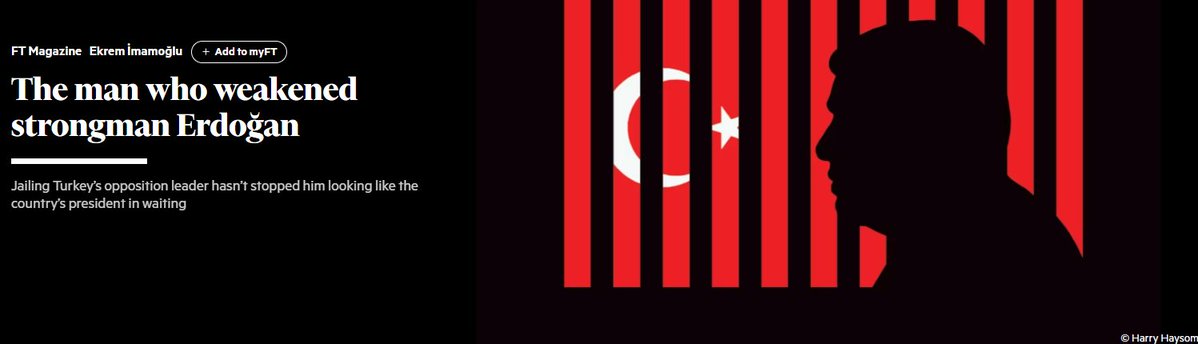 Aşağıdaki Financial Times haberinin tam çevirisi:

Erdoğan gibi bir “güçlü adamı” zayıflatan adam

Türkiye’nin ana muhalefet liderini hapse atmak, onun hâlâ ülkenin “sıradaki cumhurbaşkanı” gibi görünmesini engelleyemedi.

2024 Paris Olimpiyatları ziyareti sırasında Ekrem