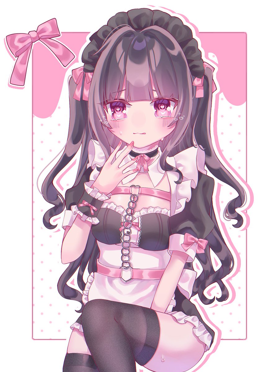 ニーハイ+絶対領域萌え♡🐾🎀

 #いい太ももの日
 #絵柄が好みって人にフォローされたい